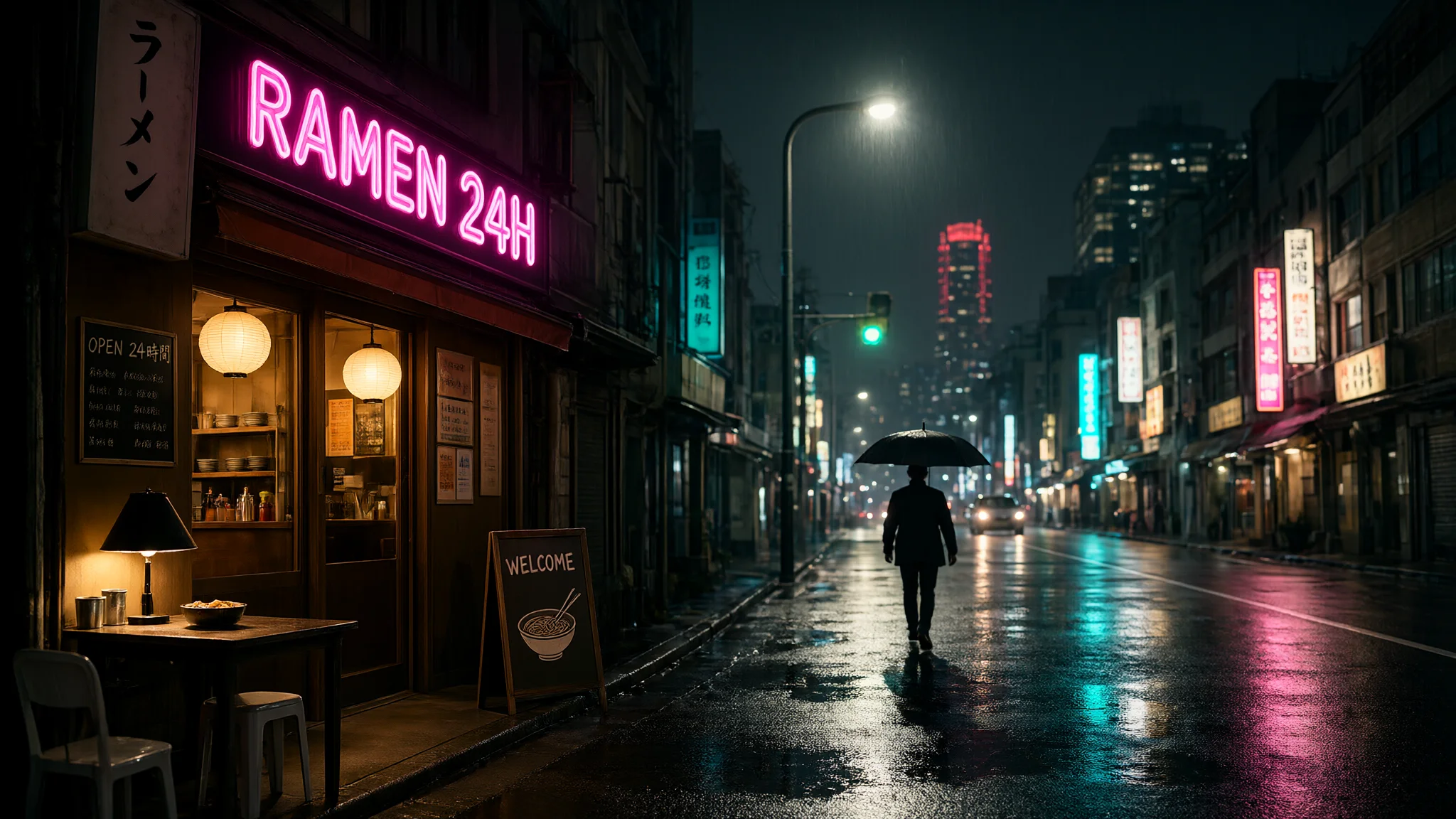 Neon Ramen Shop Sign, generated with Qwen-Image-2.1-Turbo
